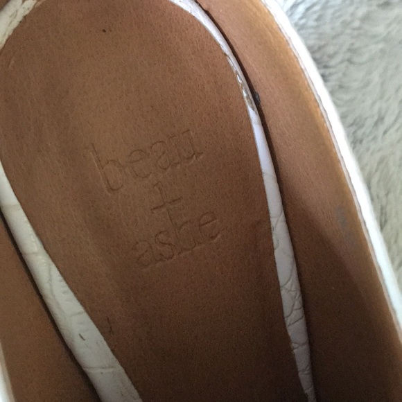 White snake croc booties 8 gold metallic wedge embossed mules beau & ashe rare - Picture 5 of 6